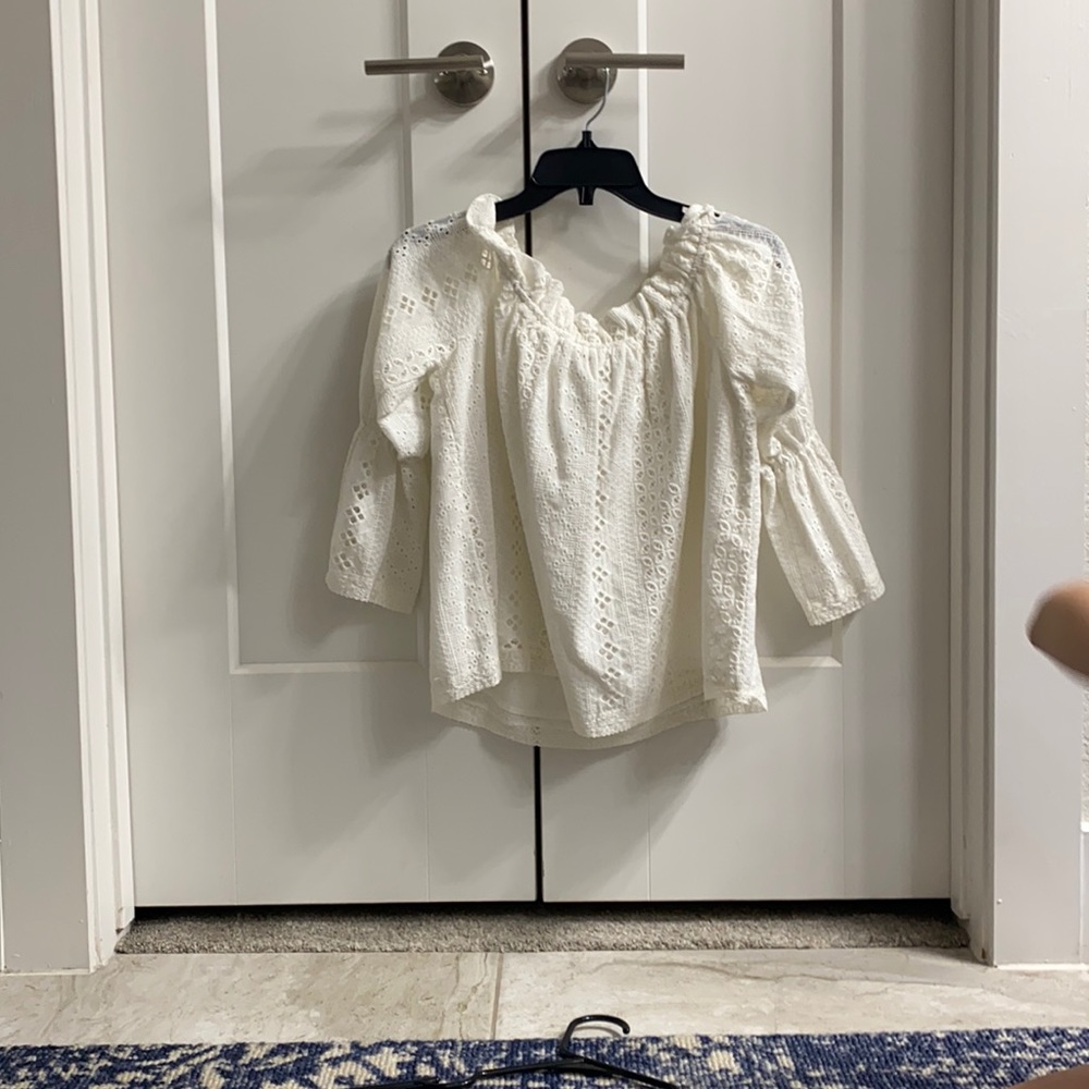 Off the shoulder white